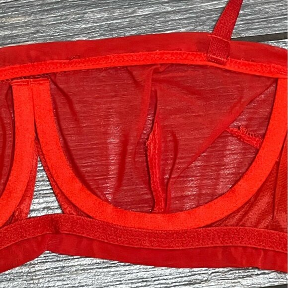 NWT We are HAH Free People Wired Bra 30-38A 30A 32A 34A 36A 38A Blood Orange Red - Picture 9 of 14